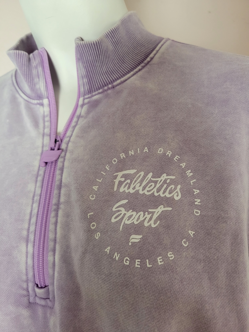 Fabletics Sport Lavender Acid Wash 1/4 Zip Pullover Sweatshirt - Fits Like Mediu - Picture 5 of 9